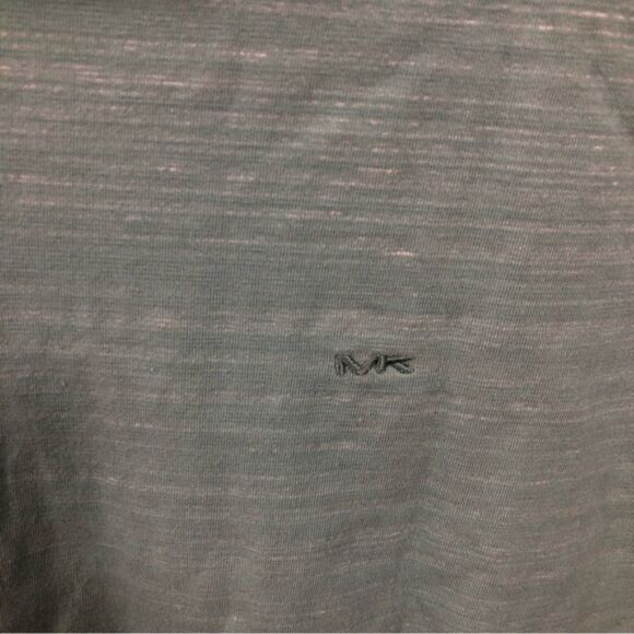 Michael Kors Men's Teal Quarter Polo button Short Sleeve Shirt - Picture 3 of 6